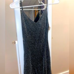 sparkly black & silver h&m skater dress